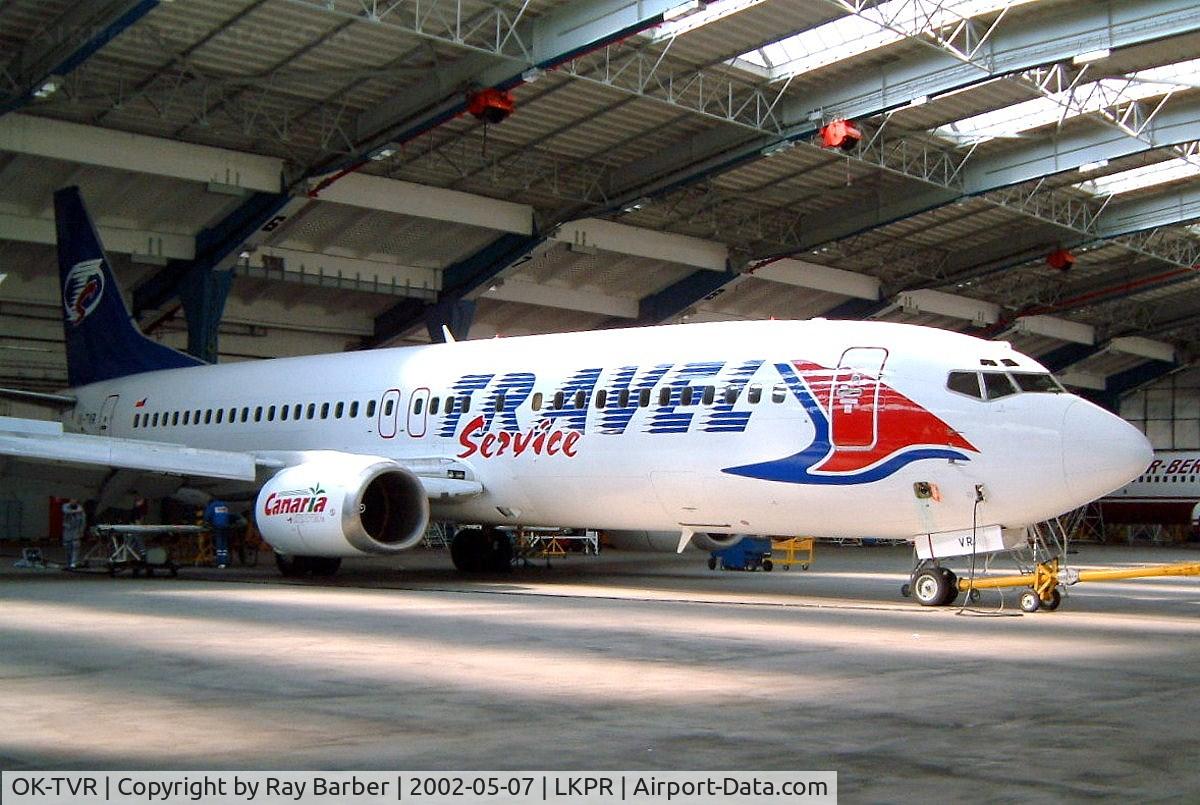 OK-TVR, 1988 Boeing 737-4Y0 C/N 23870, Boeing 737-4Y0 [23870] (Travel Service) Prague-Ruzyne~OK 07/05/2002