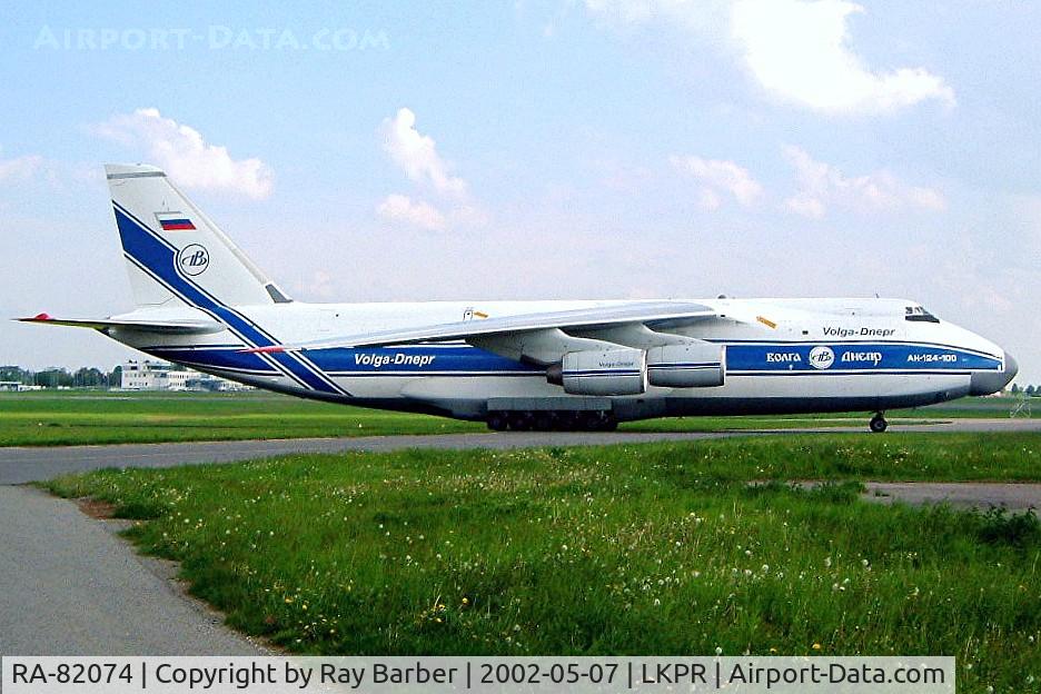 RA-82074, 1994 Antonov An-124-100 Ruslan C/N 9773051459142, Antonov An-124-100 Ruslan [9773051459142] (Volga Dnepr Airlines) Prague-Ruzyne~OK 07/05/2002