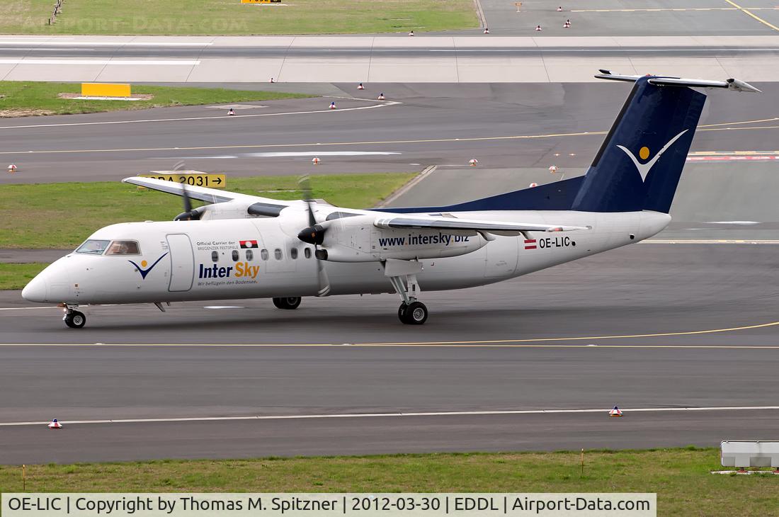 OE-LIC, 1997 De Havilland Canada DHC-8-314 Dash 8 C/N 503, Intersky OE-LIC taxiing towards it's stand after rwy23L arrival at DUS / EDDL