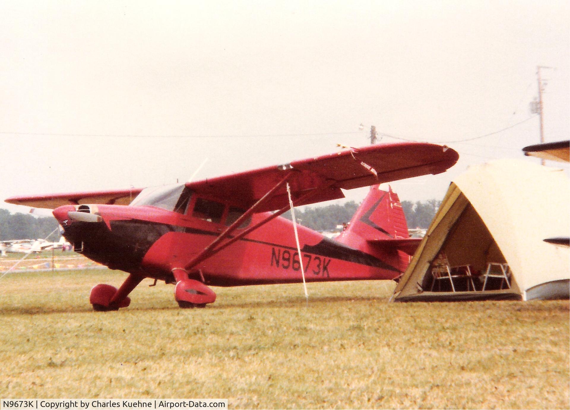 N9673K, Stinson 108-2 Voyager C/N 1082673, Camping at Oshkosh w/ my dad.  Many Years ago :-)