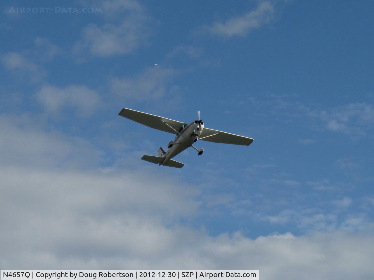 N4657Q, 1973 Cessna 172M C/N 17261738, 1973 Cessna 172M SKYHAWK II, Lycoming O-320-E2D 150 Hp, takeoff climb Rwy 22