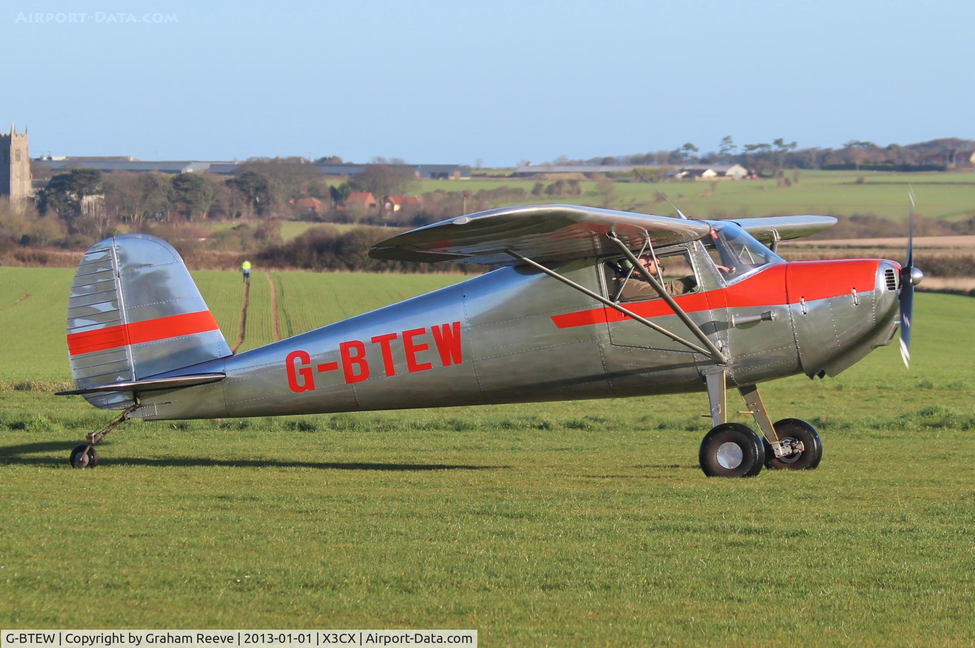 G-BTEW, 1946 Cessna 120 C/N 10238, Just landed.