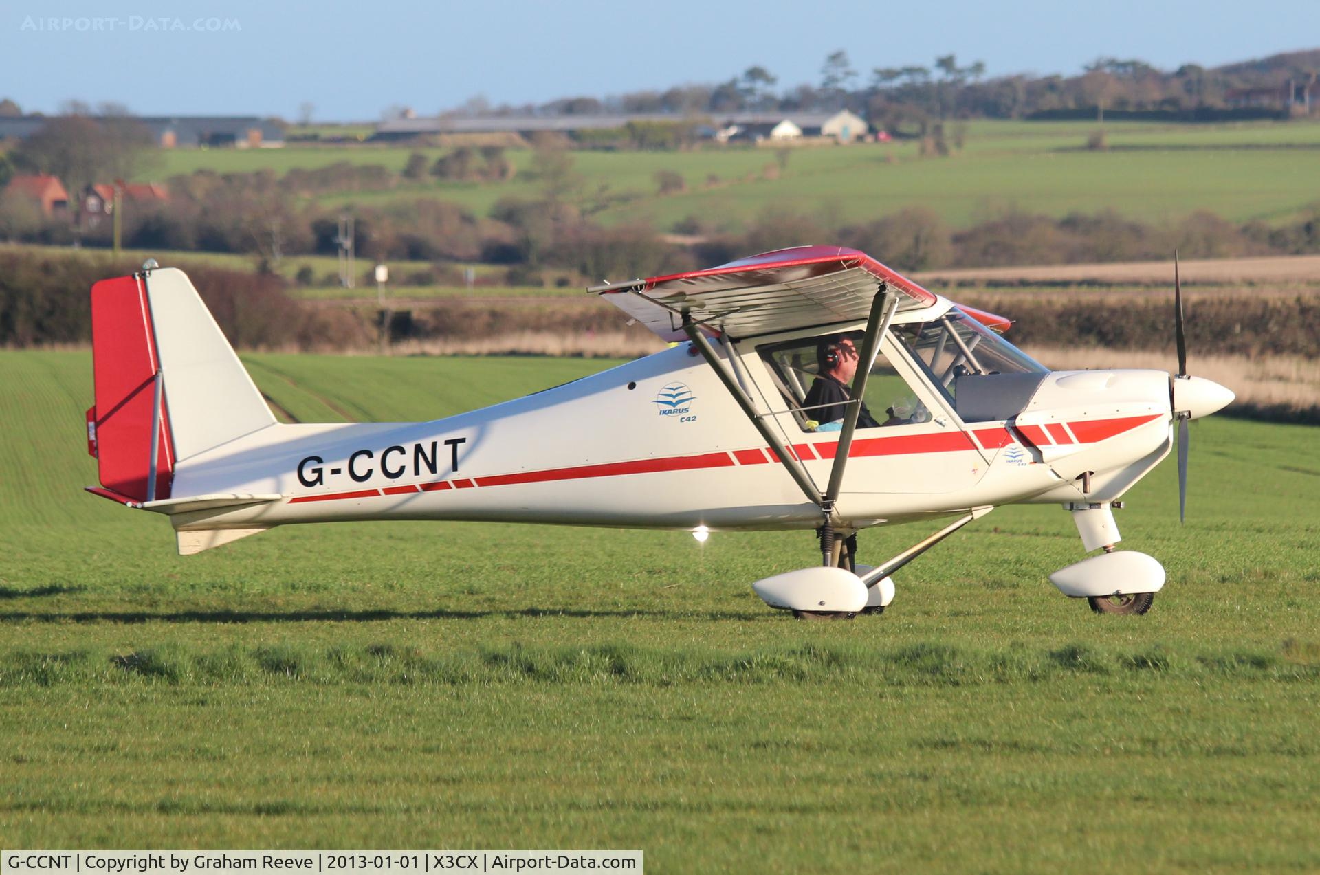 G-CCNT, 2003 Comco Ikarus C42 FB80 C/N 0311-6585, Just landed.