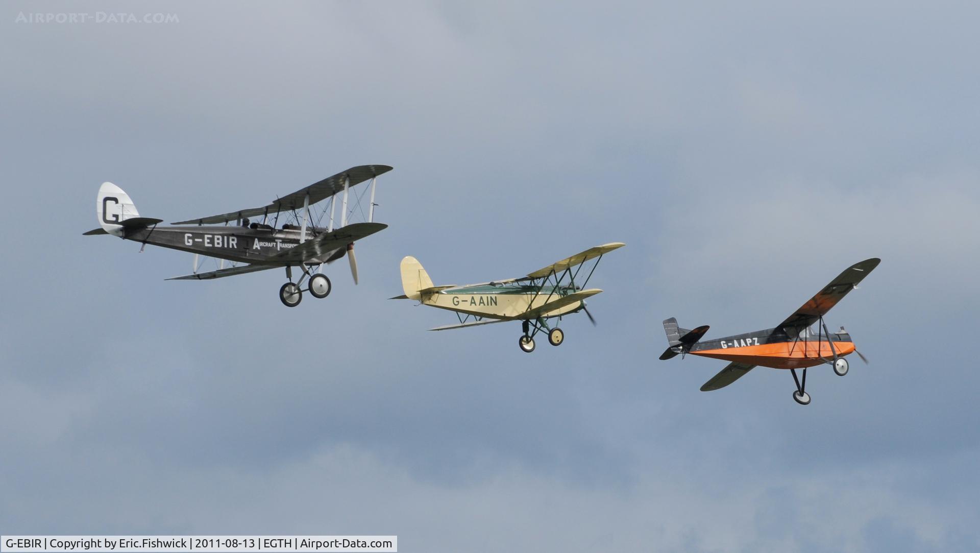 G-EBIR, 1924 De Havilland DH.51Moth C/N 102, Three rare birds at Shuttleworth Evening Air Display, August 2011