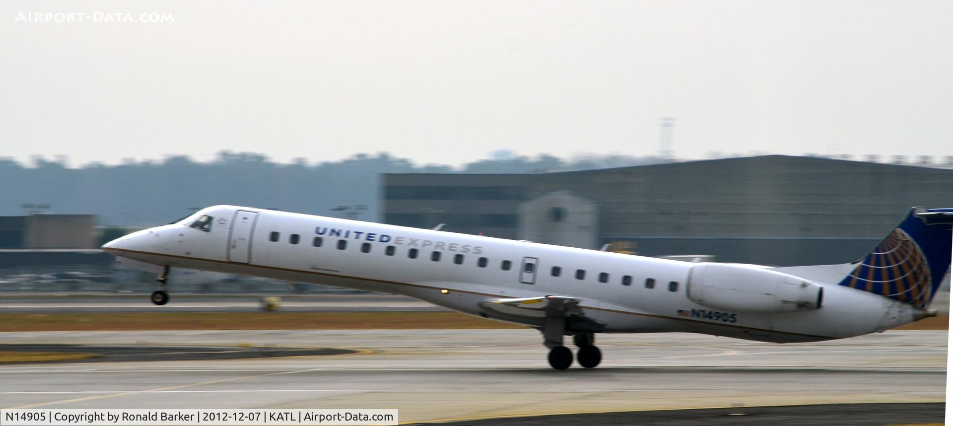 N14905, 2001 Embraer ERJ-145LR (EMB-145LR) C/N 145476, Nose Wheel Liftoff Atlanta