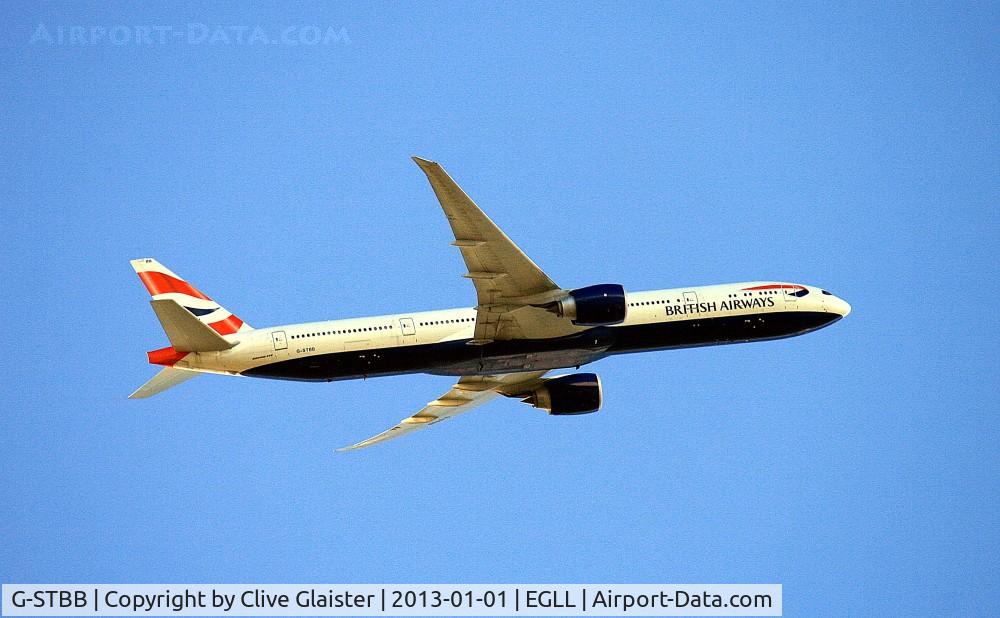 G-STBB, 2010 Boeing 777-36N/ER C/N 38286, Currently chartered and currently with, British Airways PLC since August 2010. Departing Heathrow to New Tokyo International - Narita - Japan