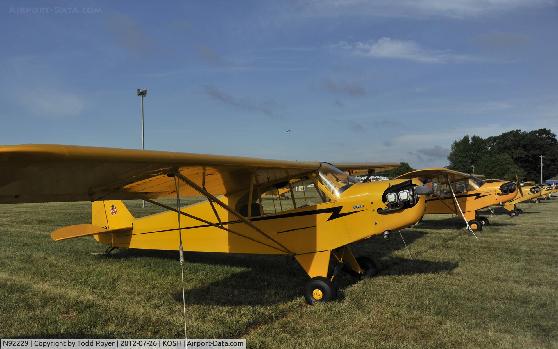 N92229, 1946 Piper J3C-65 Cub C/N 16674, Airventure 2012