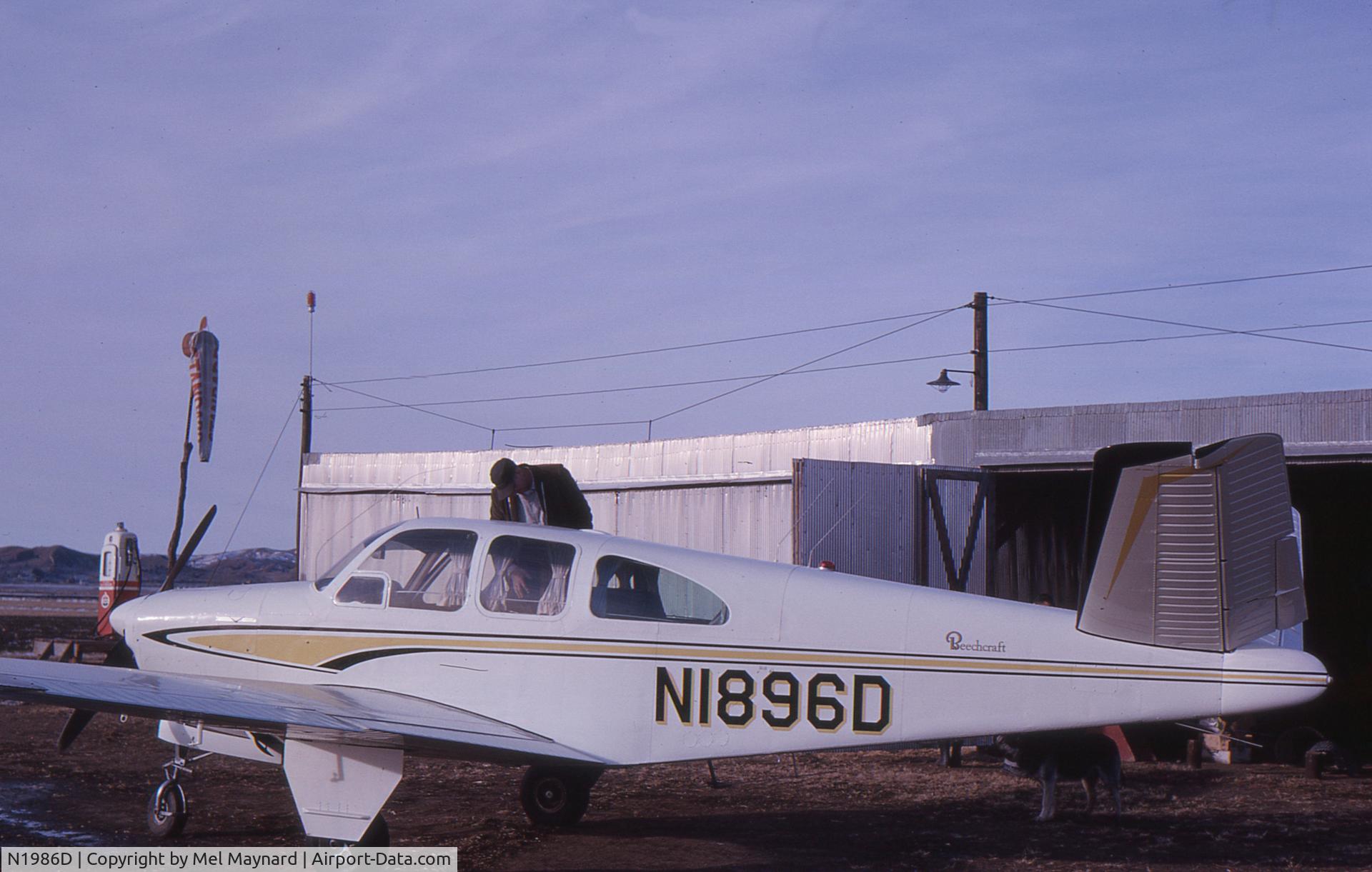 N1986D, 1952 Beech C35 Bonanza C/N D-3220, At the taking of the picture it was owned by Les Maynard of Smithland Iowa back in the sixties. He was a local farmer and Aerial Sprayer.