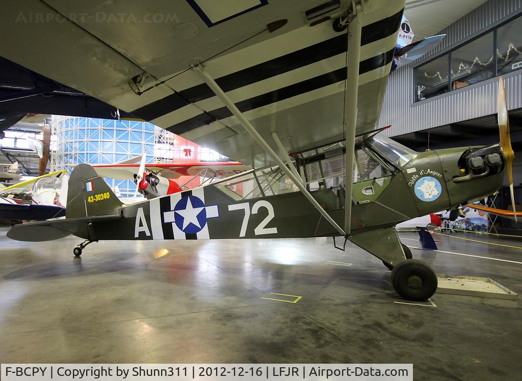 F-BCPY, Piper J3C-65 Cub Cub C/N 3024011531, Hangared inside Angers-Marcé Museum... Aircraft flying...