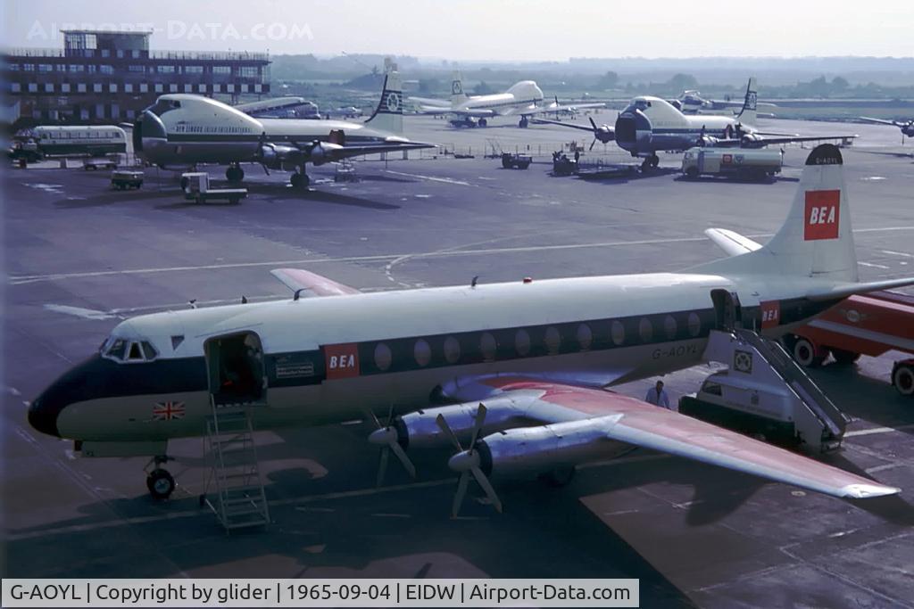 G-AOYL, 1958 Vickers Viscount 806 C/N 261, Some of the Aer Lingus Carvair fleet in the background at the time.Where else would a red blooded Scotsman take his young bride on honeymoon!!!!!!!!!!PS  Still together!