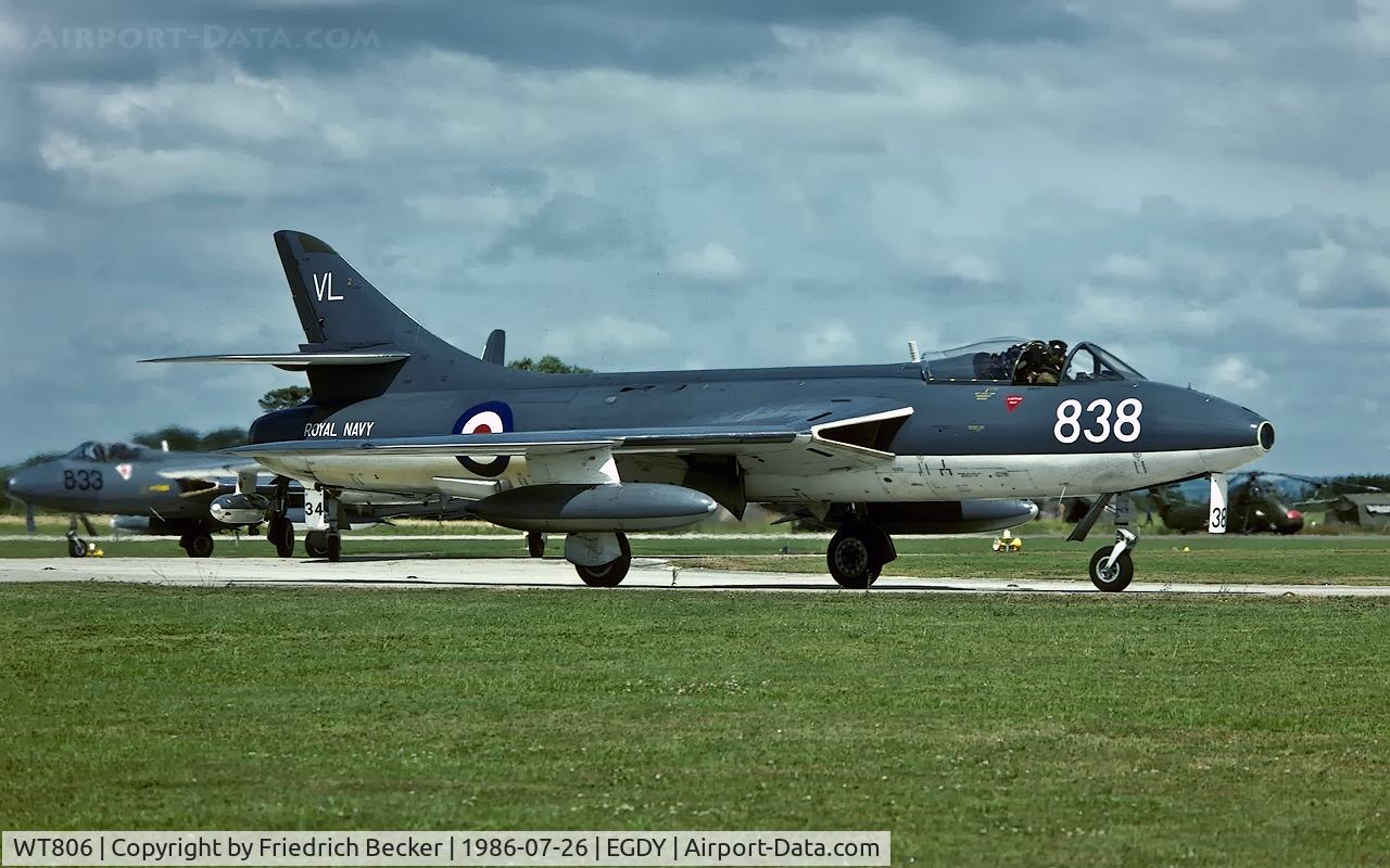 WT806, 1955 Hawker Hunter GA.11 C/N 41H-670749, vacating the runway after touchdown