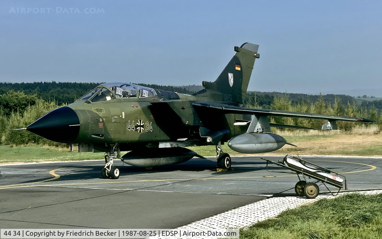 44 34, Panavia Tornado IDS C/N 340/GS095/4134, transient at Fliegerhorst Pferdsfeld