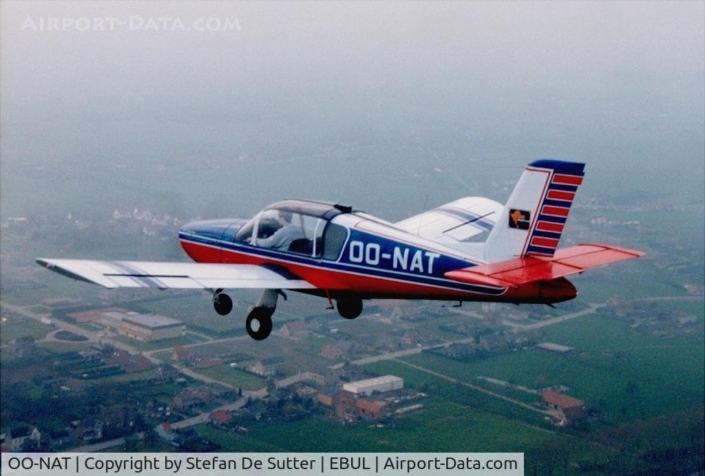 OO-NAT, 1973 Socata MS-880B Rallye Club C/N 2253, Over Zomergem.
