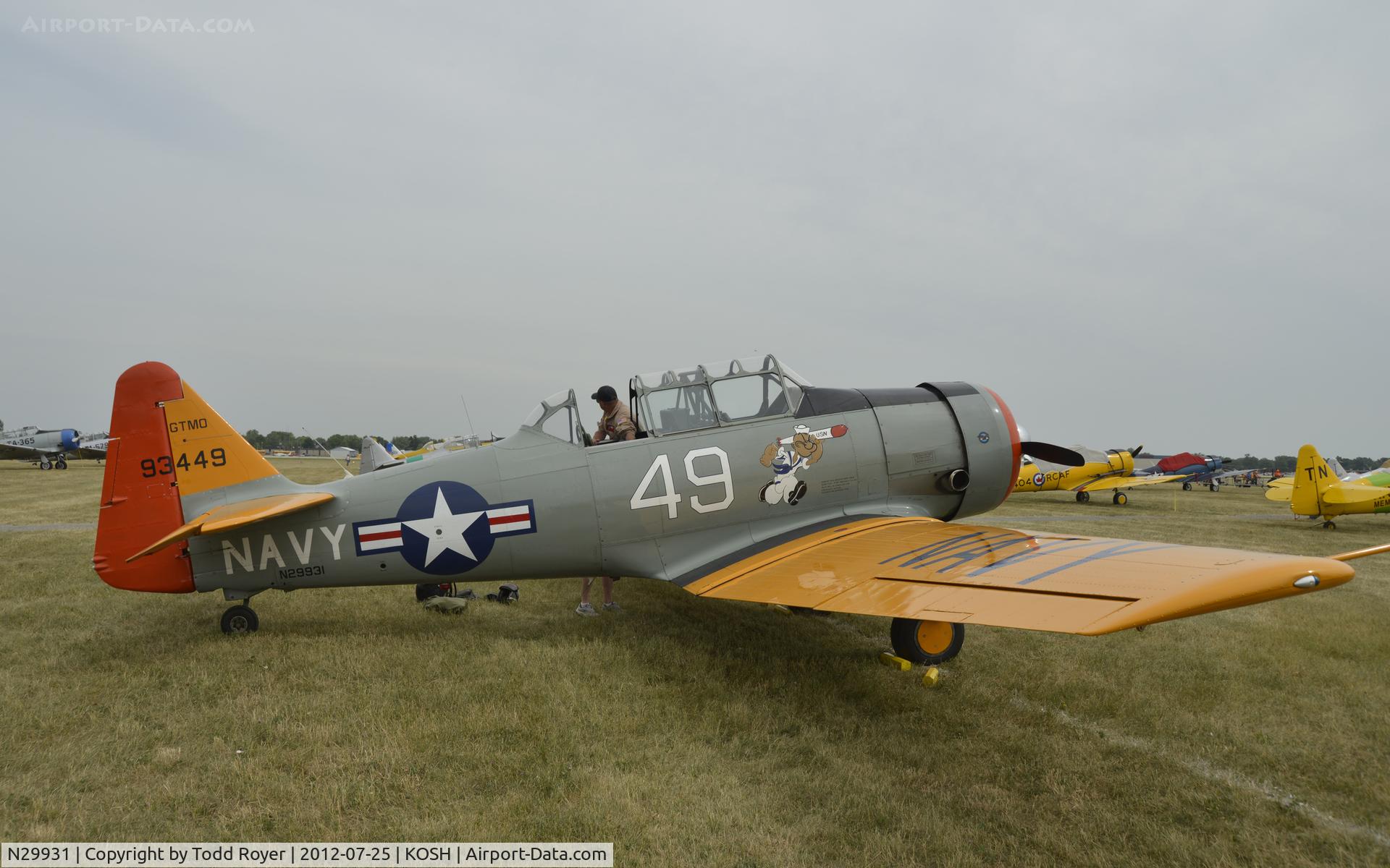N29931, 1943 North American AT-6G Texan C/N 168-583 (49-3449), Airventure 2012