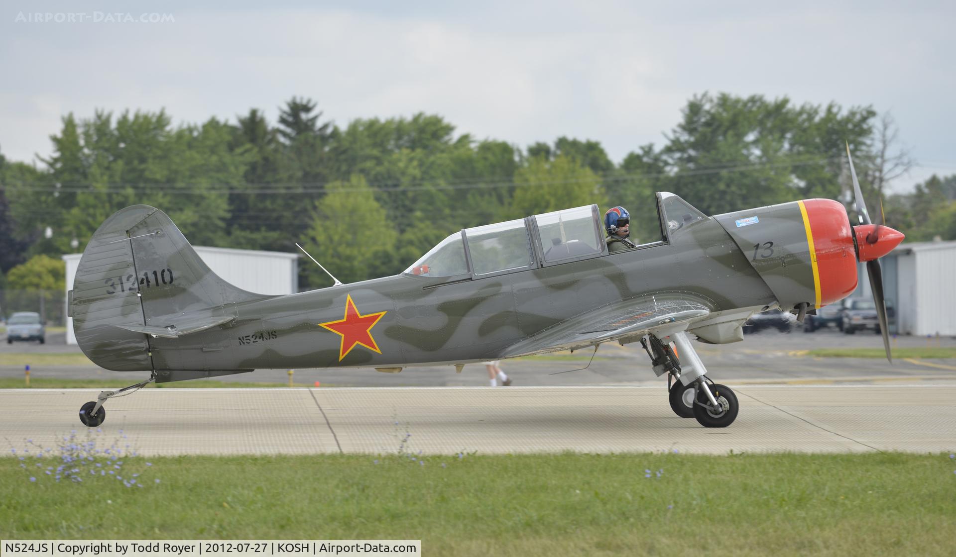 N524JS, 2003 Yakovlev (Aerostar) Yak-52TW C/N 0312410, Airventure 2012