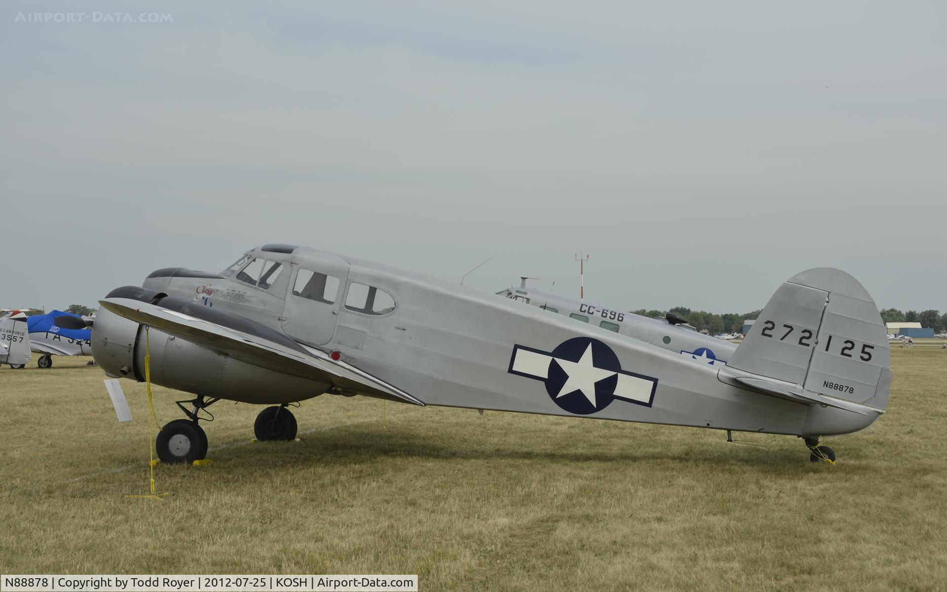 N88878, 1943 Cessna UC-78C (T-50) Bobcat C/N 4121, Airventure 2012