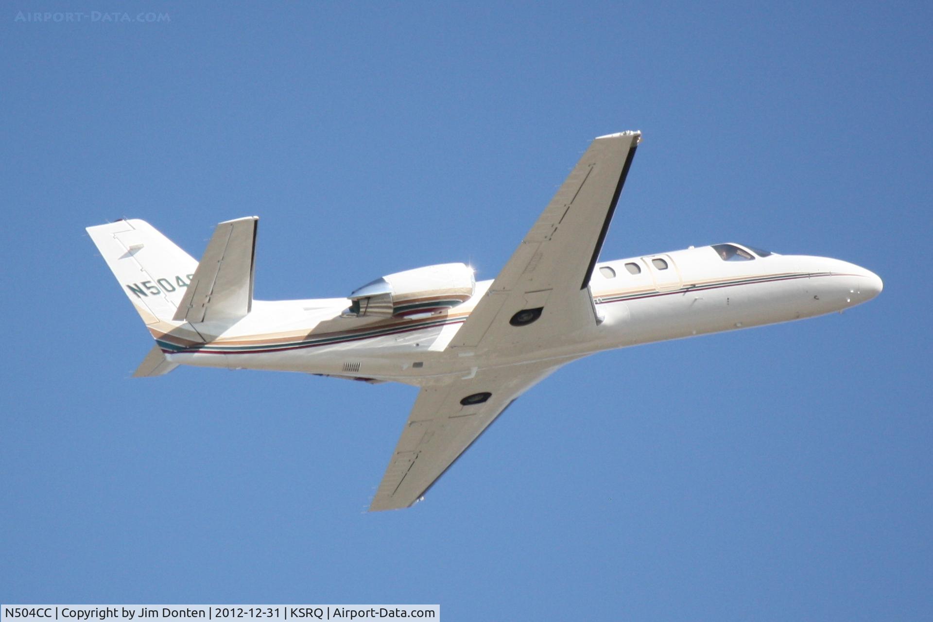 N504CC, 1999 Cessna 560 Citation Ultra C/N 560-0504, Cessna Citation V (N504CC) departs Sarasota-Bradenton International Airport enroute to Eppley Airfield