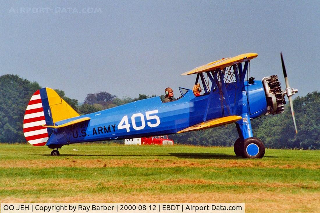 OO-JEH, 1941 Boeing A75N1 C/N 75-442, Boeing Stearman PT-17 Kaydet [75-442] Schaffen-Diest~OO 12/08/2000. Coded *405*. Since become French registered.