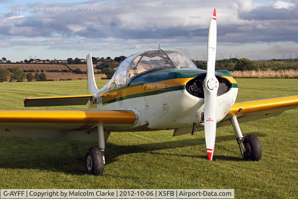 G-AYFF, 1971 Rollason Druine D-62B Condor C/N RAE/647, Rollason Druine D-62B Condor, a resident at Fishburn Airfield UK, October 2012.