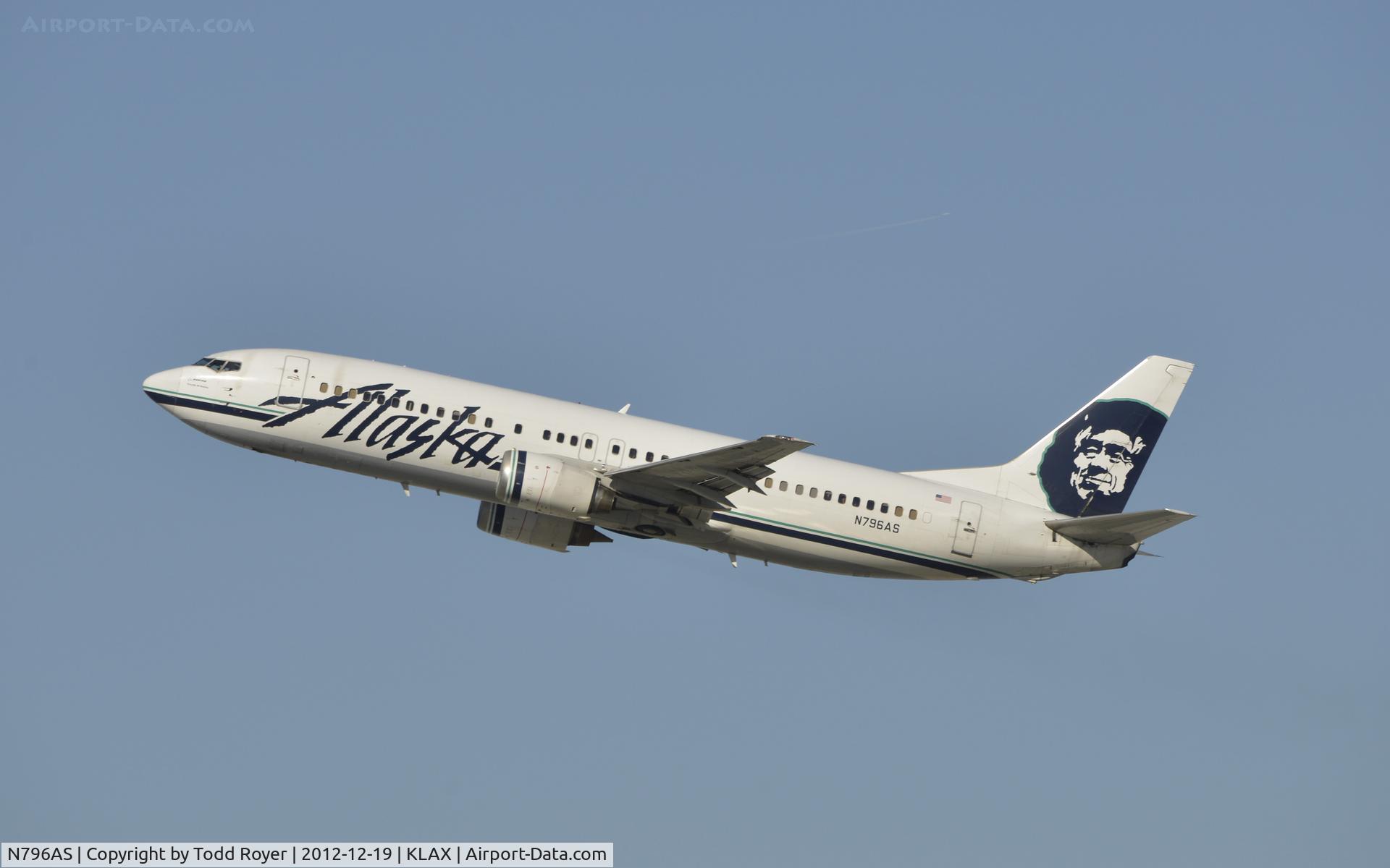 N796AS, 1998 Boeing 737-490 C/N 28891, Departing LAX