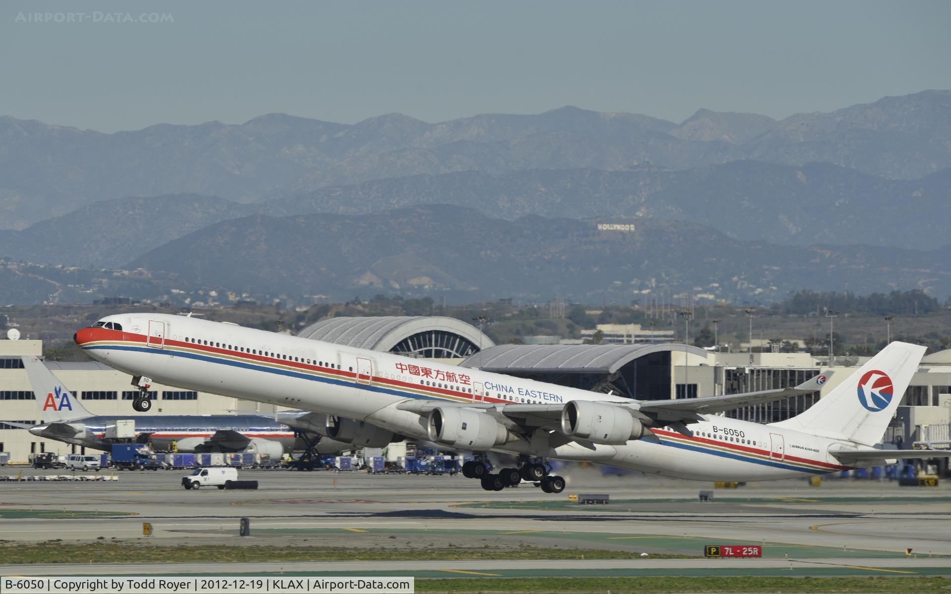 B-6050, 2002 Airbus A340-642 C/N 468, Departing LAX on 25R