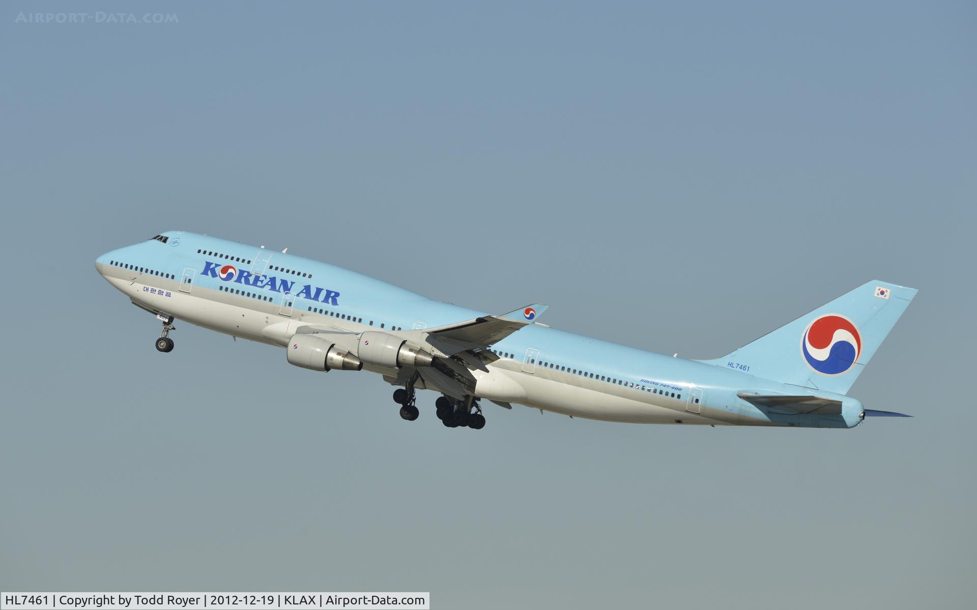 HL7461, 1997 Boeing 747-4B5 C/N 26405, Departing LAX