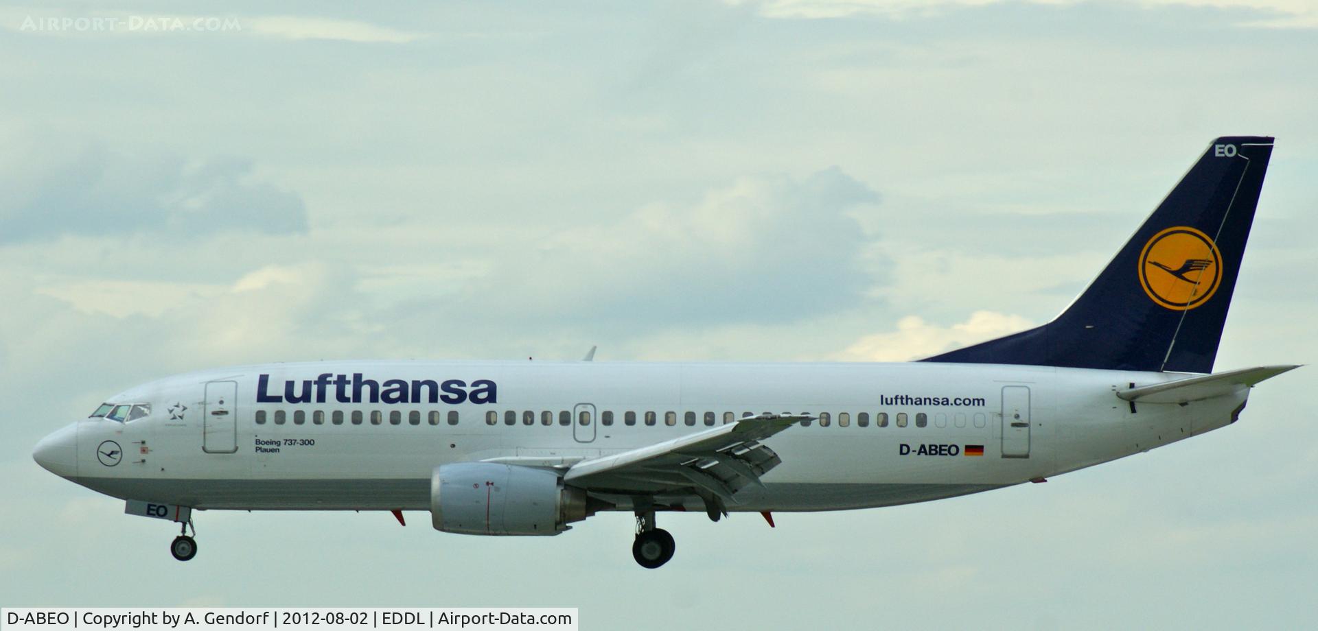 D-ABEO, 1991 Boeing 737-330 C/N 26429, Lufthansa, here on short finals at Düsseldorf Int´l (EDDL)