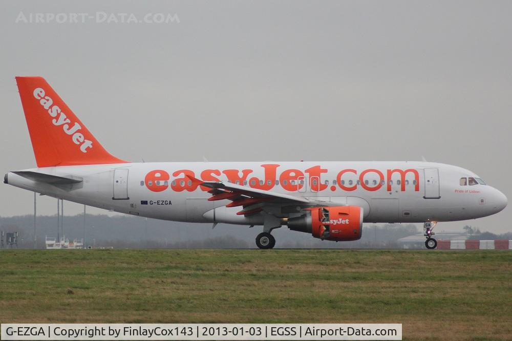 G-EZGA, 2010 Airbus A319-111 C/N 4427, At STN