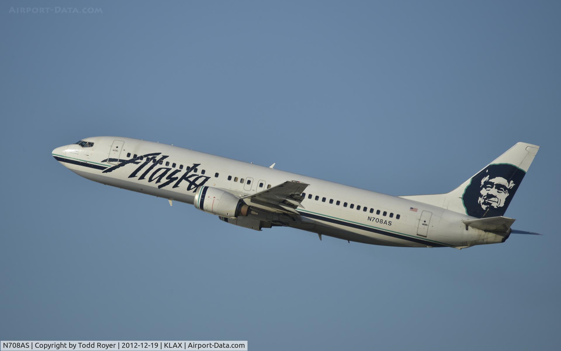 N708AS, 1999 Boeing 737-490 C/N 28895, Departing LAX