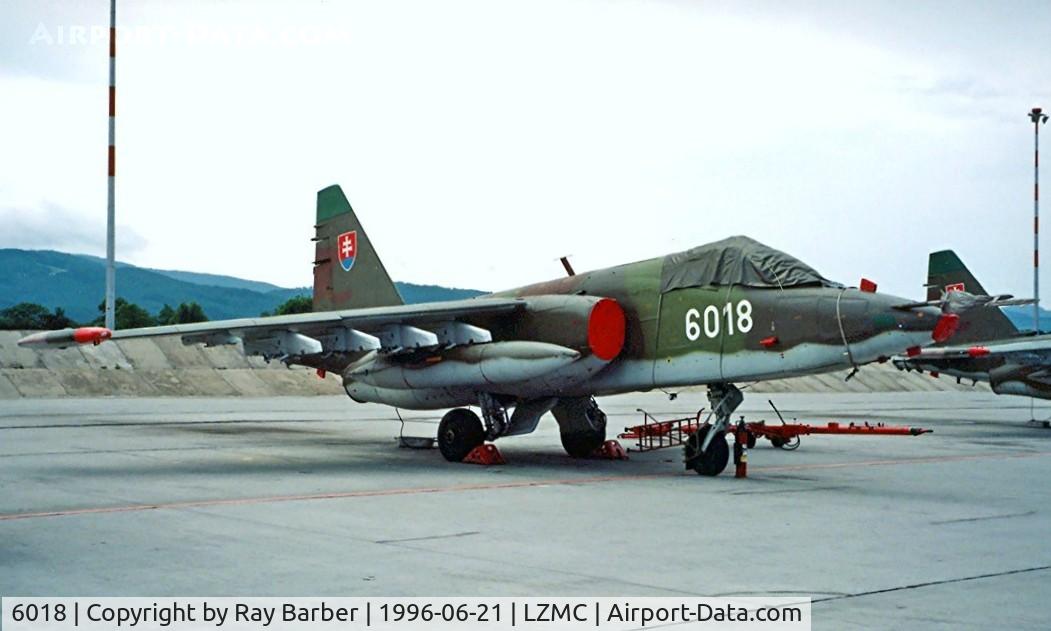 6018, Sukhoi Su-25K C/N 25508106018, Sukhoi Su-25K Frogfoot [25508106018] (Slovak AF) Malacky~OM 21/06/1996