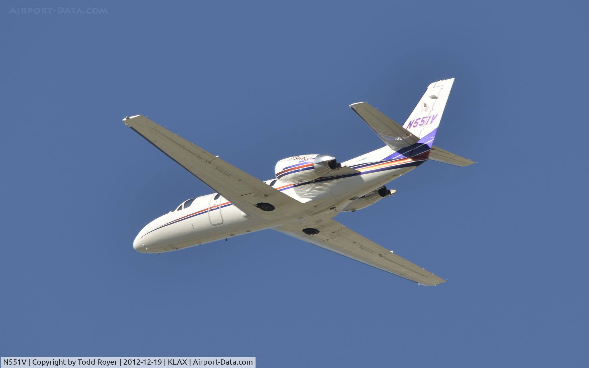 N551V, 1998 Cessna 550 C/N 550-0850, Departing LAX