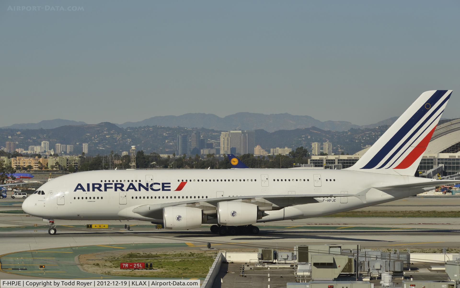 F-HPJE, 2010 Airbus A380-861 C/N 052, Arriving at LAX on 25L