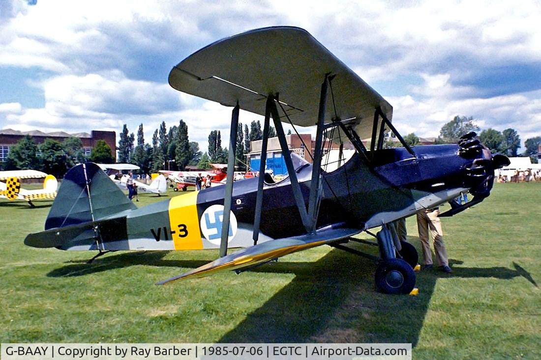 G-BAAY, 1939 Valtion Viima II C/N VI-3, Valtion Viima II [VI-3] Cranfield~G 06/07/1985