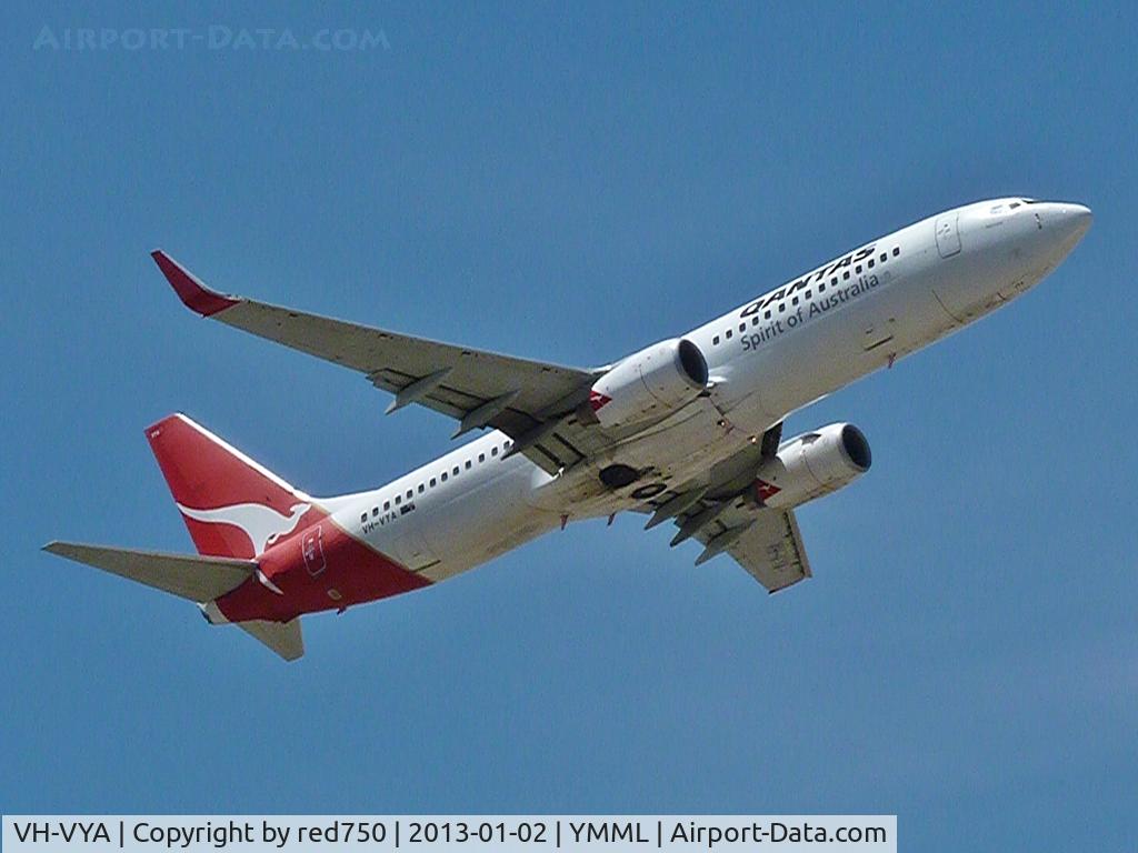 VH-VYA, 2004 Boeing 737-838 C/N 33762, Departing Rwy 16 YMML.