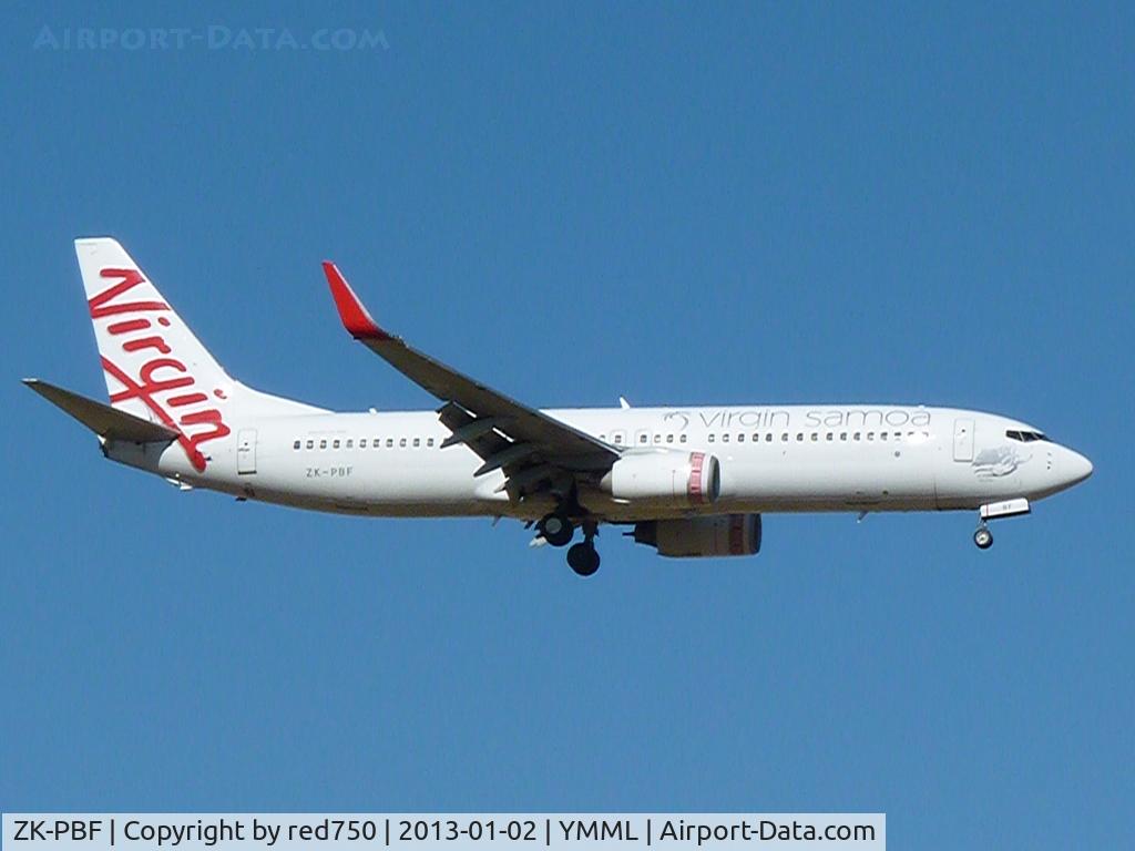 ZK-PBF, 2004 Boeing 737-8FE C/N 33799, Approaching Rwy 16, YMML.