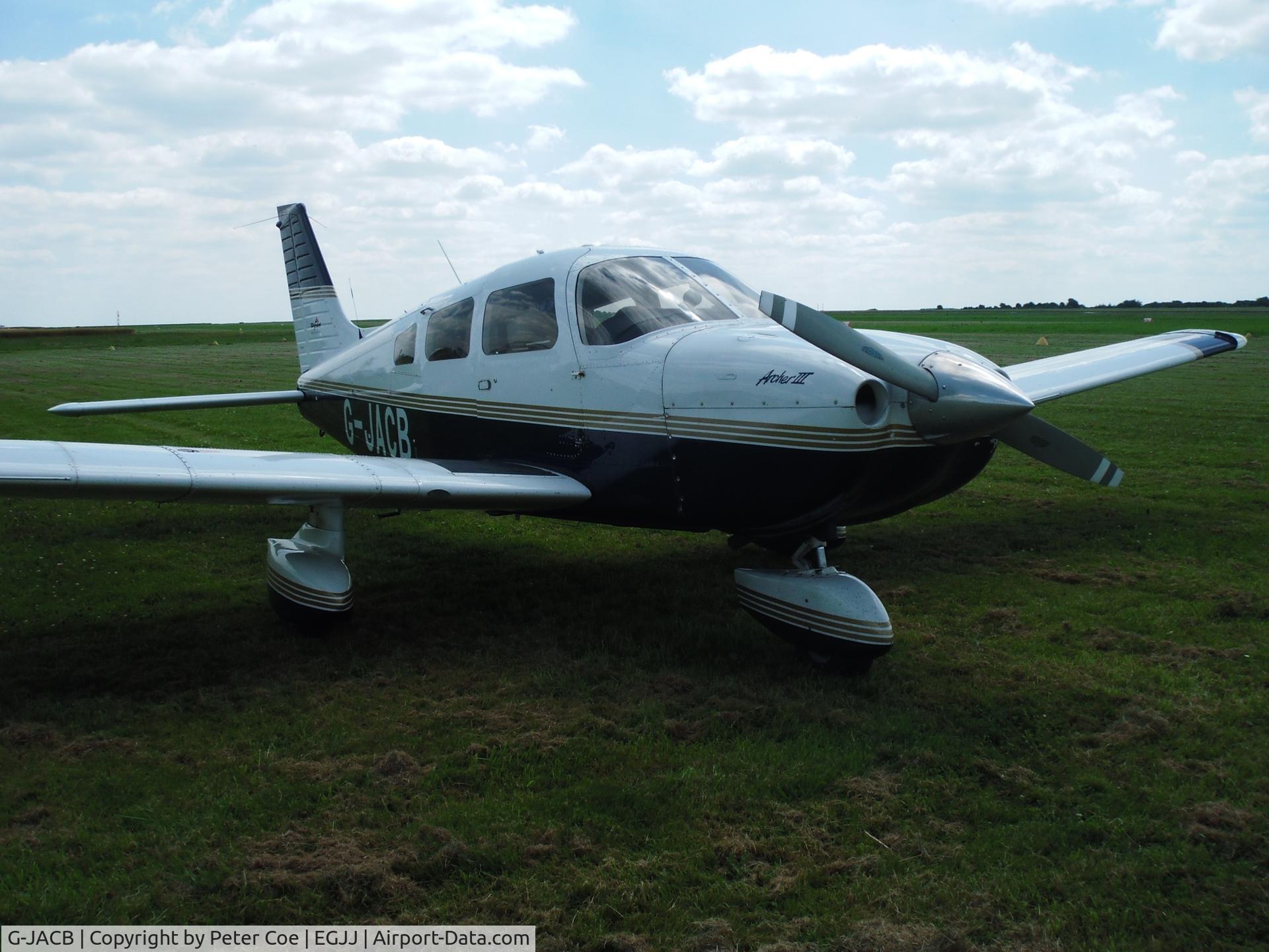 G-JACB, 1999 Piper PA-28-181 Cherokee Archer III C/N 2843278, G-JACB taken at Jersey - Aeroclub Grass Parking