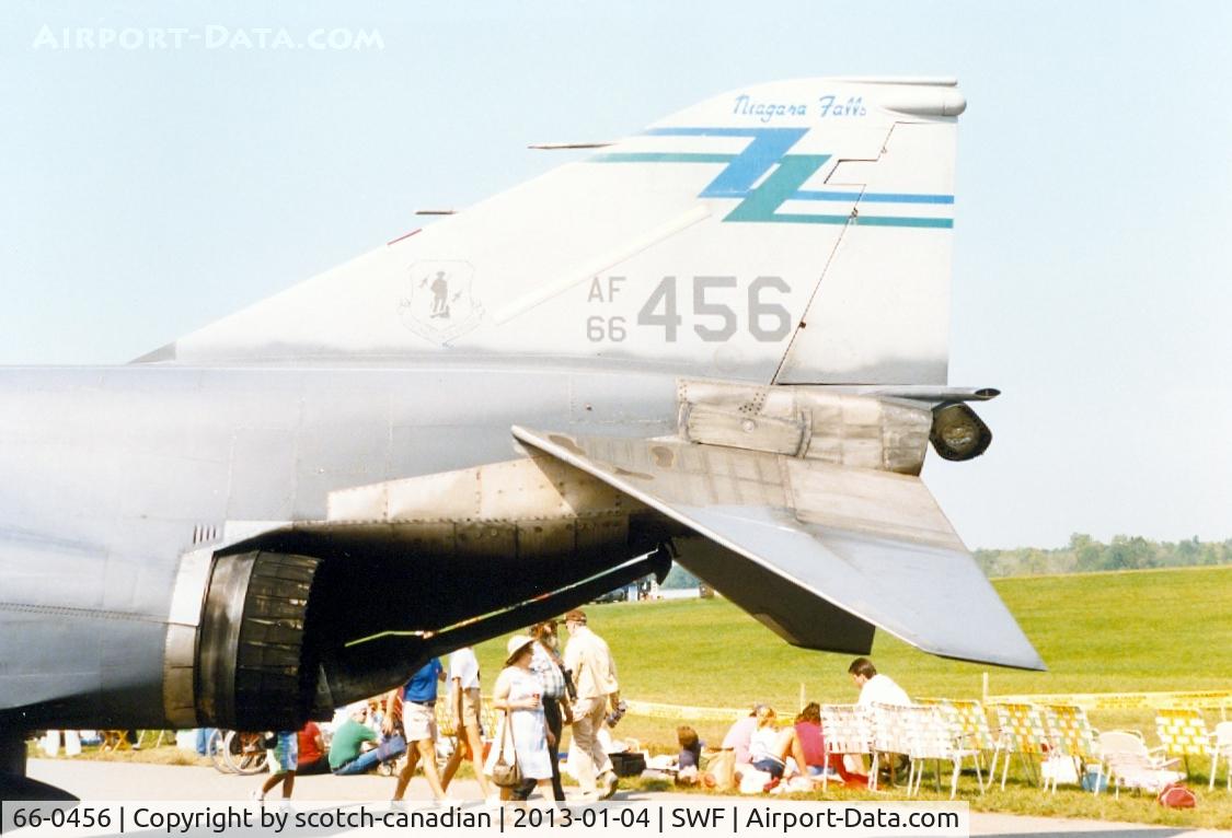 66-0456, 1966 McDonnell RF-4C Phantom II C/N 2511, 1966 McDonnell RF-4C, 66-0456, of the 136th Fighter Squadron, 107th Tactical Fighter Group, New York Air National Guard at the 1989 Stewart International Airport Air Show, Newburgh, NY