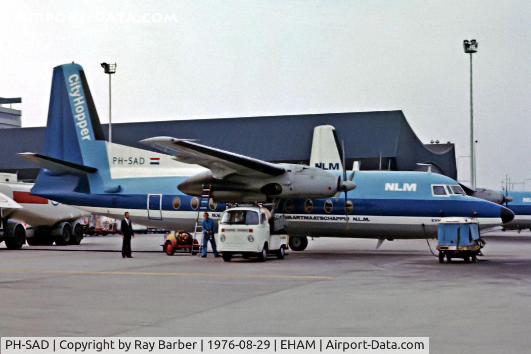PH-SAD, 1965 Fokker F-27 Friendship 200 C/N 10272, Fokker F-27 Friendship 200 [10272] (NLM) Amsterdam-Schiphol~PH 29/08/1976. Image taken from a slide.