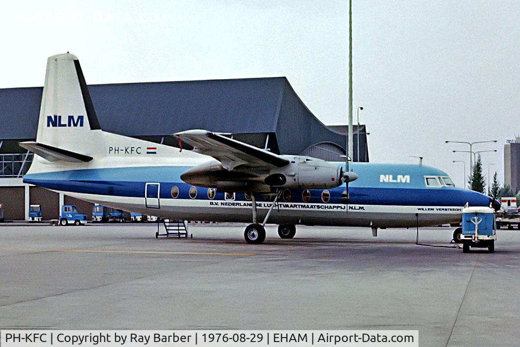 PH-KFC, 1962 Fokker F.27-200 Friendship C/N 10200, Fokker F-27 Friendship 200 [10200] (NLM) Schiphol~PH 29/08/1976. Early scheme. Image taken from a slide.