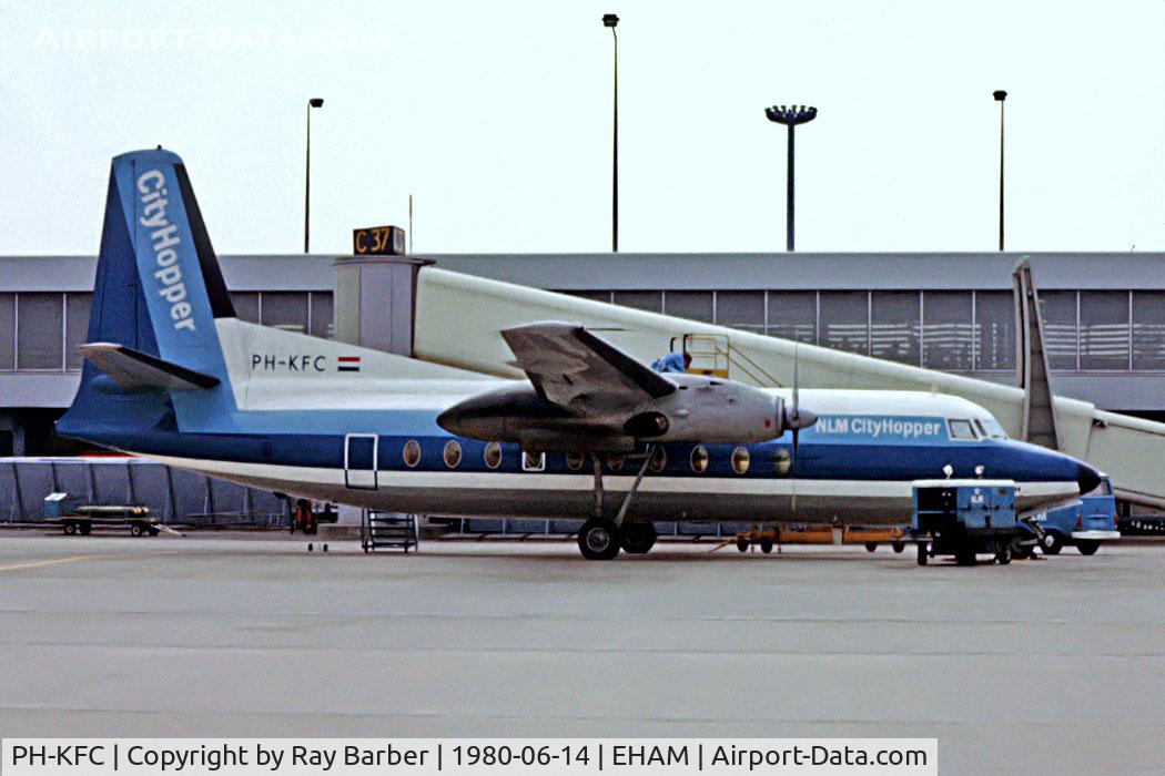 PH-KFC, 1962 Fokker F.27-200 Friendship C/N 10200, Fokker F-27 Friendship 200 [10200] (NLM CityHopper) Schiphol~PH 14/06/1980. Later scheme. Image taken from a slide.