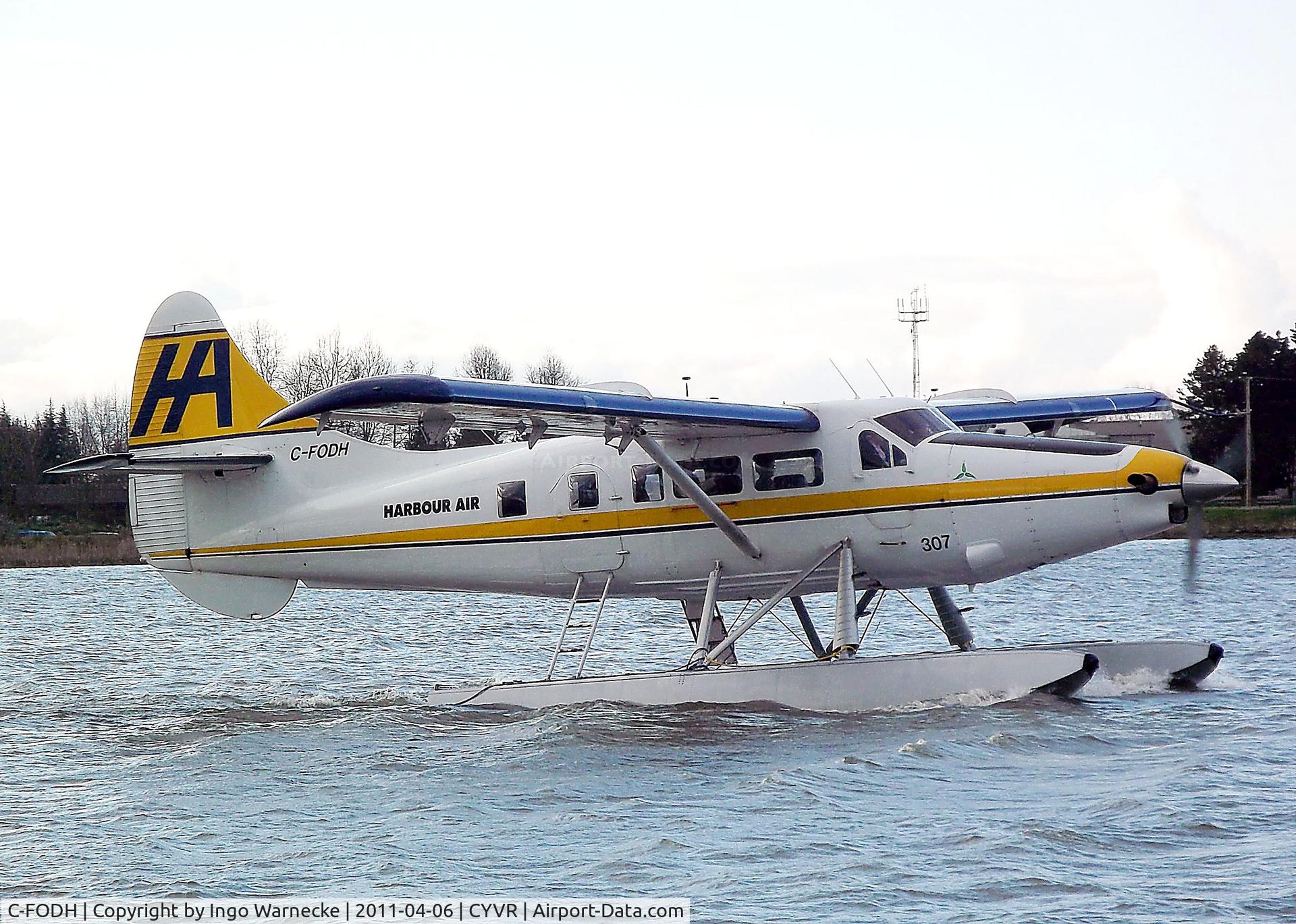 C-FODH, 1952 De Havilland Canada DHC-3T Vazar Turbine Otter Otter C/N 3, De Havilland Canada DHC-3T Vazar Turbine Otter of Harbour Air at Vancouver Airport seaplane terminal, Vancouver BC