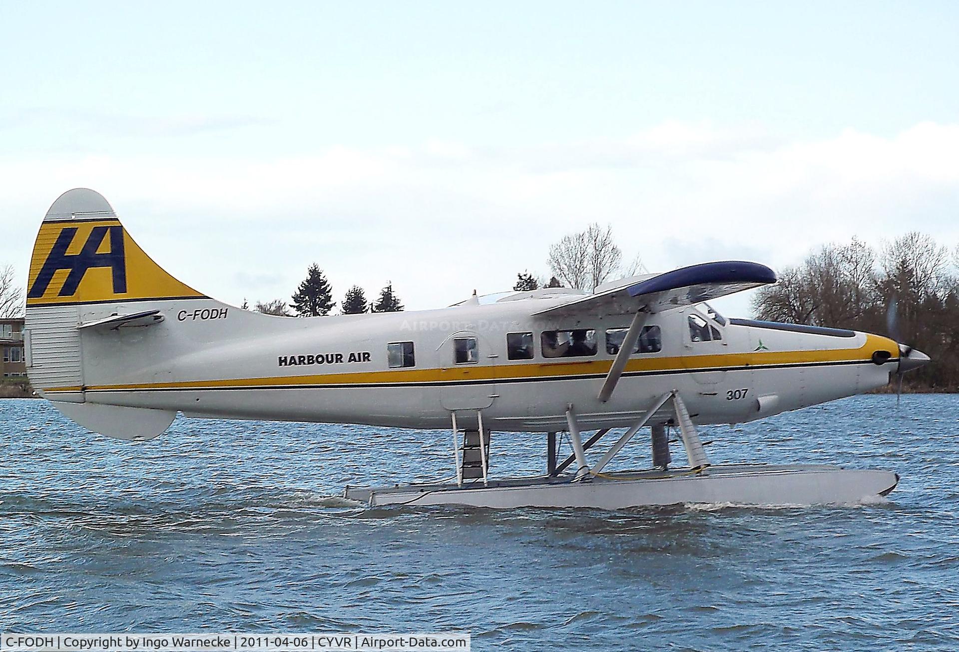 C-FODH, 1952 De Havilland Canada DHC-3T Vazar Turbine Otter Otter C/N 3, De Havilland Canada DHC-3T Vazar Turbine Otter of Harbour Air at Vancouver Airport seaplane terminal, Vancouver BC