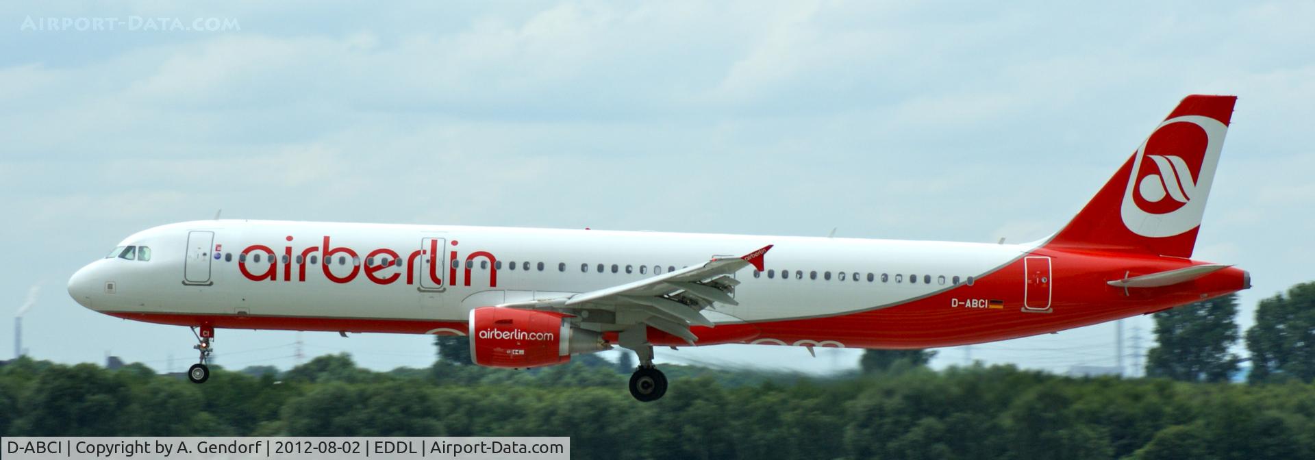 D-ABCI, 2012 Airbus A321-211 C/N 5038, Air Berlin, shown here on short finals at Düsseldorf Int´ (EDDL)