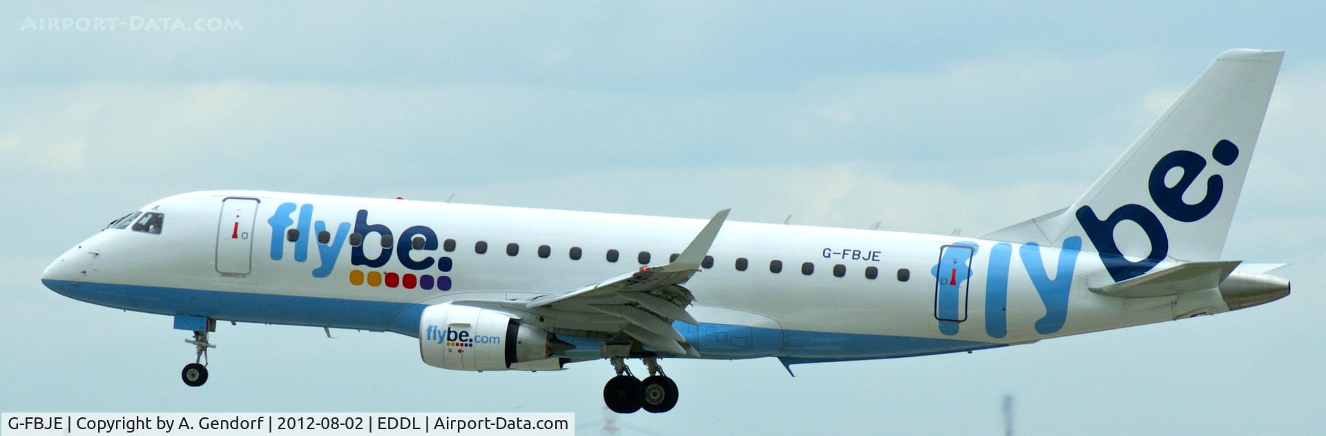 G-FBJE, 2012 Embraer 175STD (ERJ-170-200) C/N 17000336, FlyBe, is landing at Düsseldorf Int´l (EDDL)