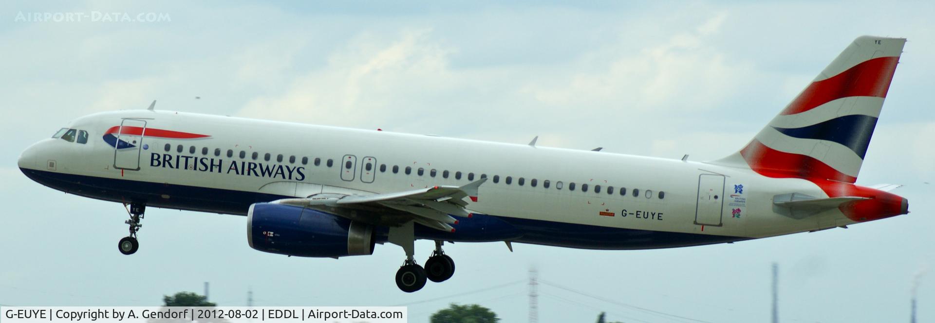G-EUYE, 2009 Airbus A320-232 C/N 3912, British Airways, seen here on short finals RWY 23L at Düsseldorf Int´l (EDDL)