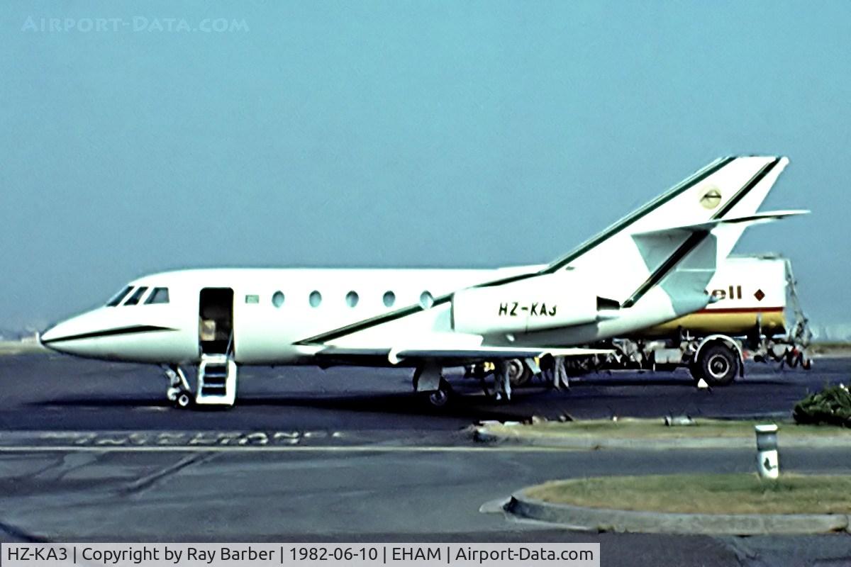 HZ-KA3, 1969 Dassault Mystere 20C C/N 174, Dassault Falcon 20C [174]  Amsterdam-Schiphol~PH 10/06/1982. Image taken from a slide.