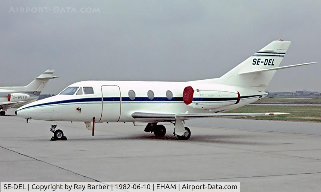 SE-DEL, 1974 Dassault Falcon 10 C/N 14, Dassault Falcon 10 [14] Amsterdam-Schiphol~PH 10/06/1982. Image taken from a slide.