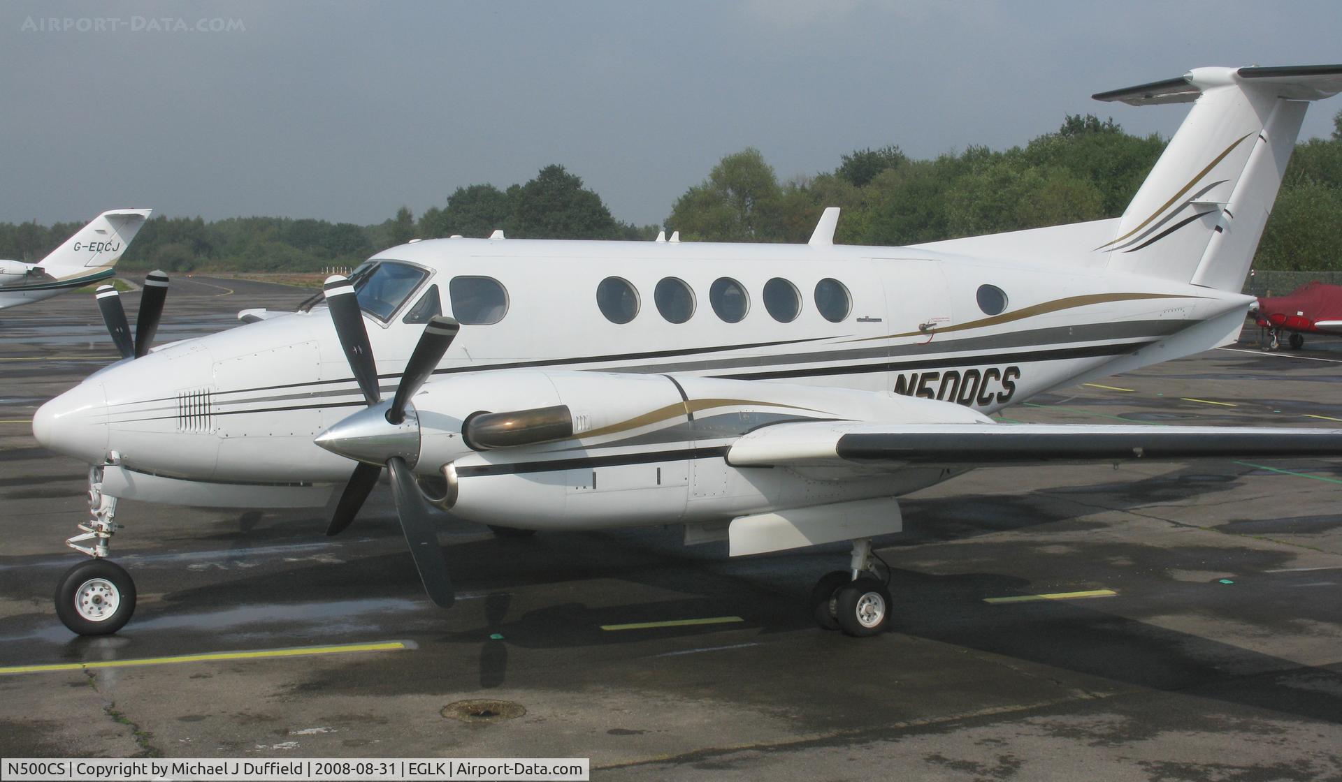 N500CS, 1980 Beech 200 C/N BB-773, Beech 200 Super King Air visiting Blackbushe on 31st August 2008