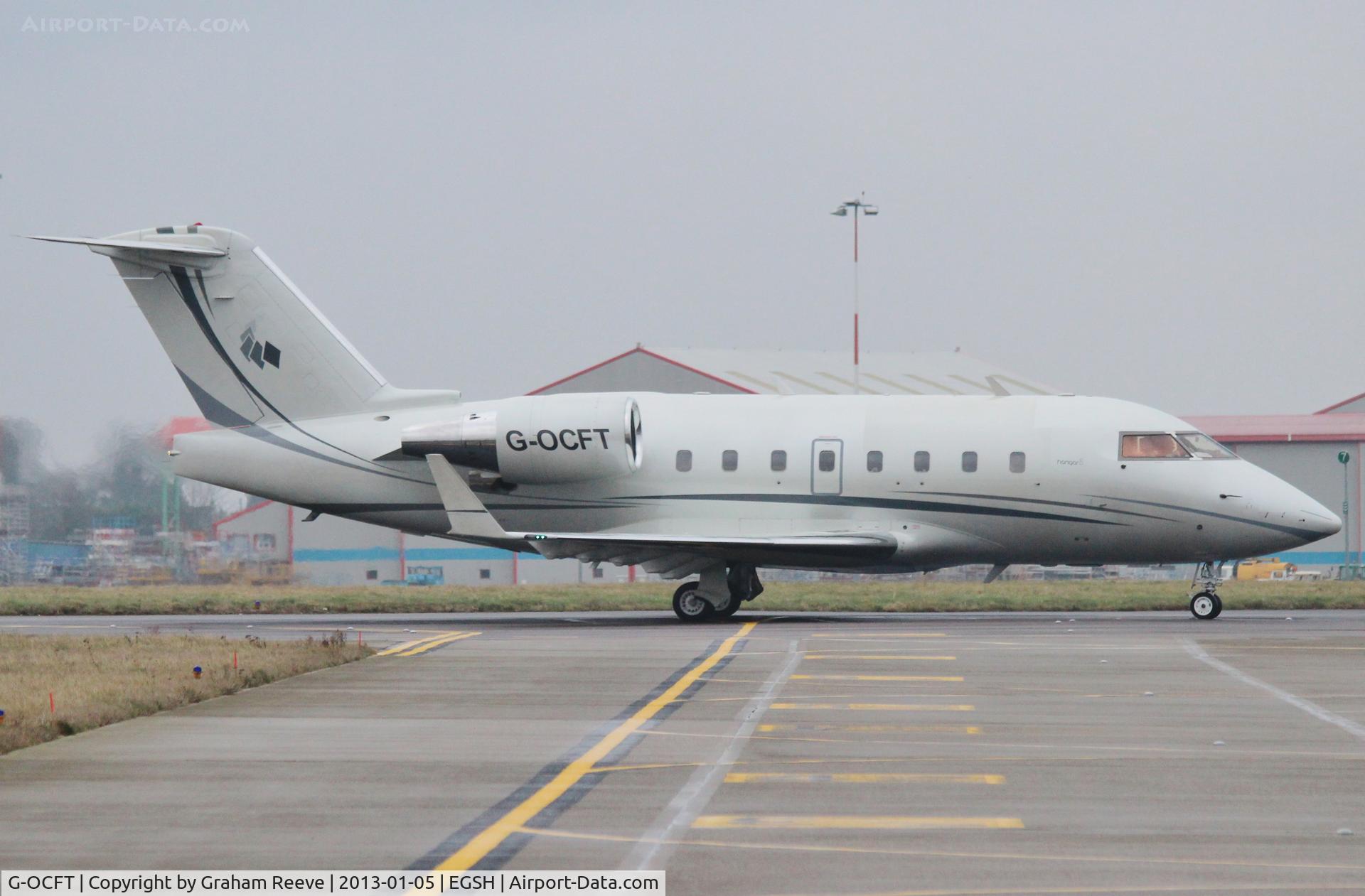 G-OCFT, 1990 Canadair Challenger 601-3A (CL-600-2B16) C/N 5067, Just landed at Norwich.