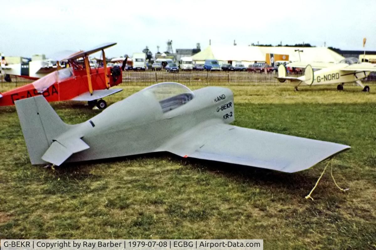 G-BEKR, 1981 Rand KR-2 C/N PFA 129-11046, Rand-Robinson KR-2 [PFA 129-11046] Leicester~G 08/07/1979. Cancelled as WFU 09-01-2003. Image taken from a slide.